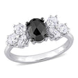Moissanite Black Diamond Engagement Ring