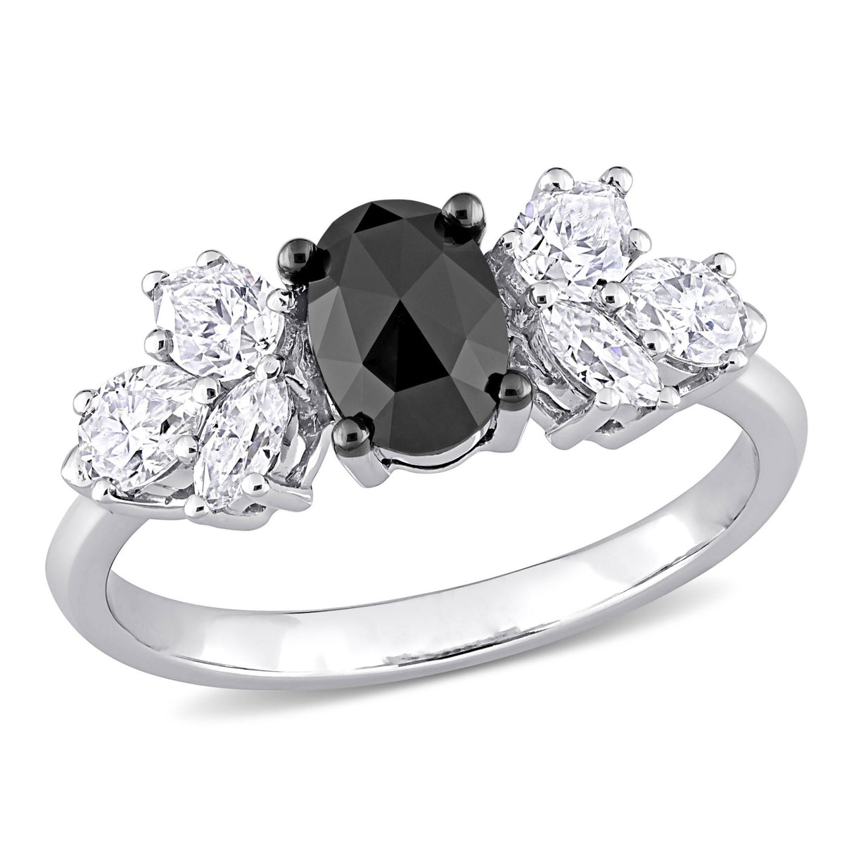 Moissanite Black Diamond Engagement Ring