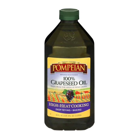 Pompeian 100% Grapeseed Oil (68 fl oz) | High-Heat Cooking with Neutral Flavor Pompeian