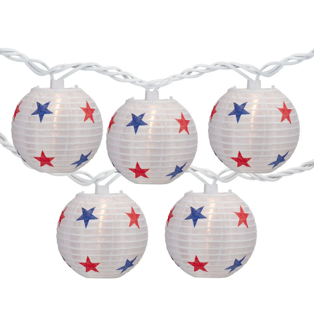 Northlight Patriotic Paper Lantern Lights (9') | Red, White & Blue Outdoor DÃ©cor Northlight
