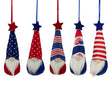 Northlight 4th of July Gnome Ornaments (5-Pack, 6.5") | Patriotic Holiday Decor Northlight