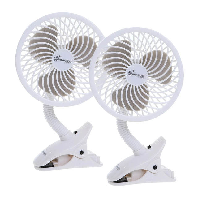 Dreambaby Clip-On Fan (2-Pack) | Portable Cooling for Strollers & Cribs Dreambaby