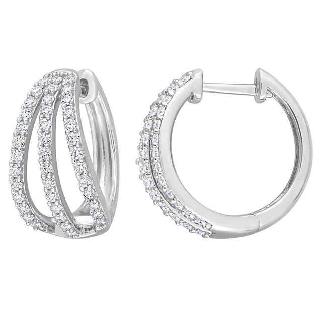Moissanite hoop earrings .80 ct t.g.w. in sterling silver