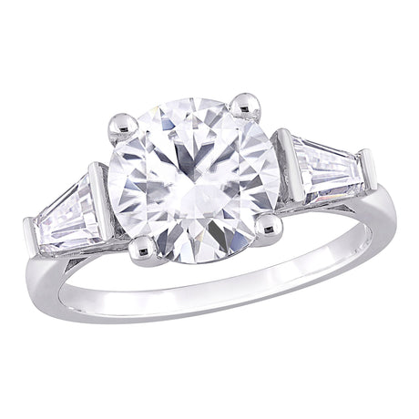 Moissanite three-stone ring