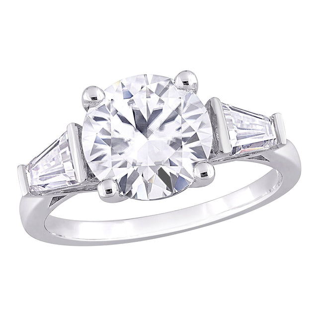 Moissanite three-stone ring