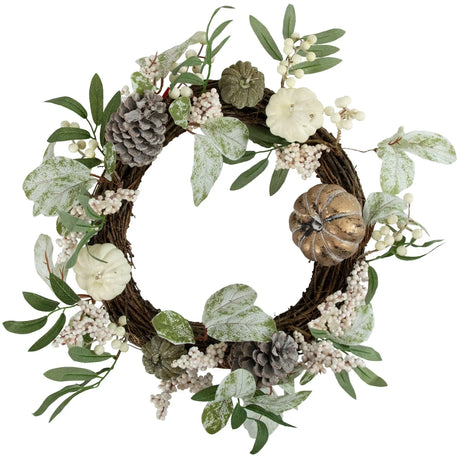 Northlight Fall Harvest Wreath (20", Pumpkins & Berries) | Festive Door DÃ©cor Northlight