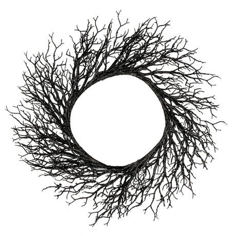Northlight Black Twig Halloween Wreath (24") | Spooky Outdoor DÃ©cor Accent Northlight
