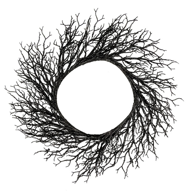 Northlight Black Twig Halloween Wreath (24") | Spooky Outdoor DÃ©cor Accent Northlight