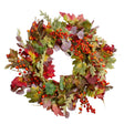 Northlight Fall Harvest Wreath (20") | Leaves & Berries for Autumn DÃ©cor Northlight