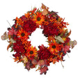 Northlight Fall Harvest Wreath (24") | Leaves & Flowers Seasonal DÃ©cor Northlight