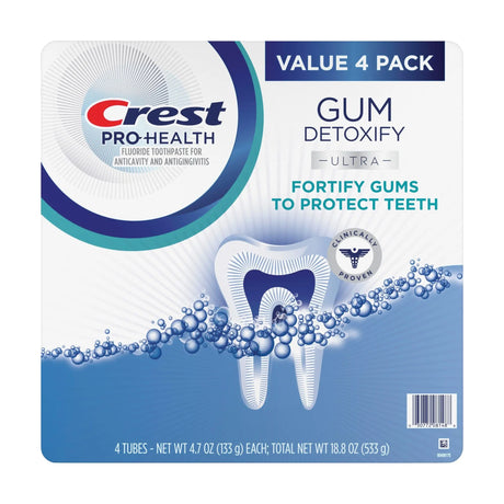 Crest Gum Detoxify Toothpaste (4-Pack, 4.7 oz Each) | Deep Clean & Healthy Gums Crest