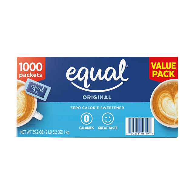Equal Zero Calorie Sweetener Packets (1,000 ct.) | Sugar Alternative for Coffee & Baking Equal