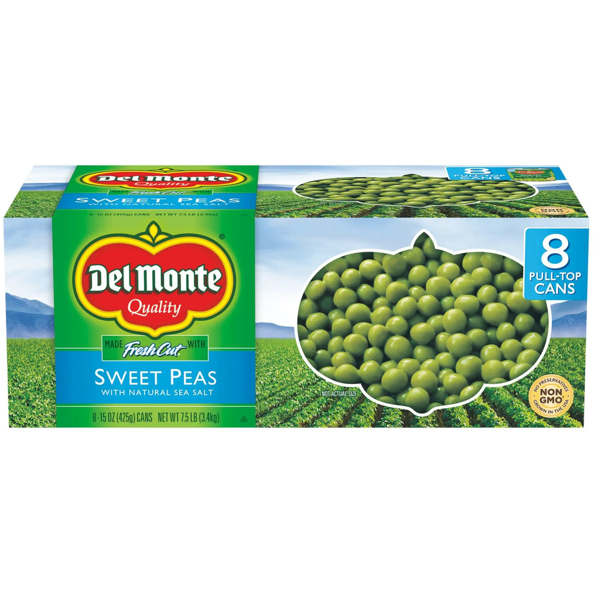 Del Monte Sweet Peas (8-Pack, 15 oz Each) | Tender Vegetable Side Dish Del Monte