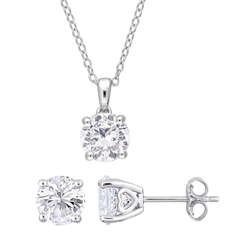 Solitaire Necklace & Stud Set (Sterling Silver) | Elegant Sparkle for Every Day AFS Wholesale Shop