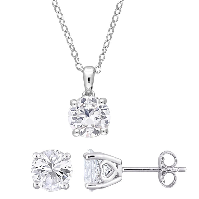 Solitaire Necklace & Stud Set (Sterling Silver) | Elegant Sparkle for Every Day AFS Wholesale Shop