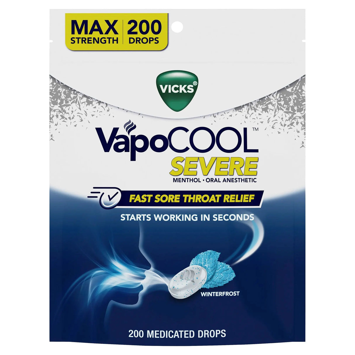 Vicks VapoCool Menthol Lozenges (200 ct) | Severe Sore Throat & Cough Relief Vicks