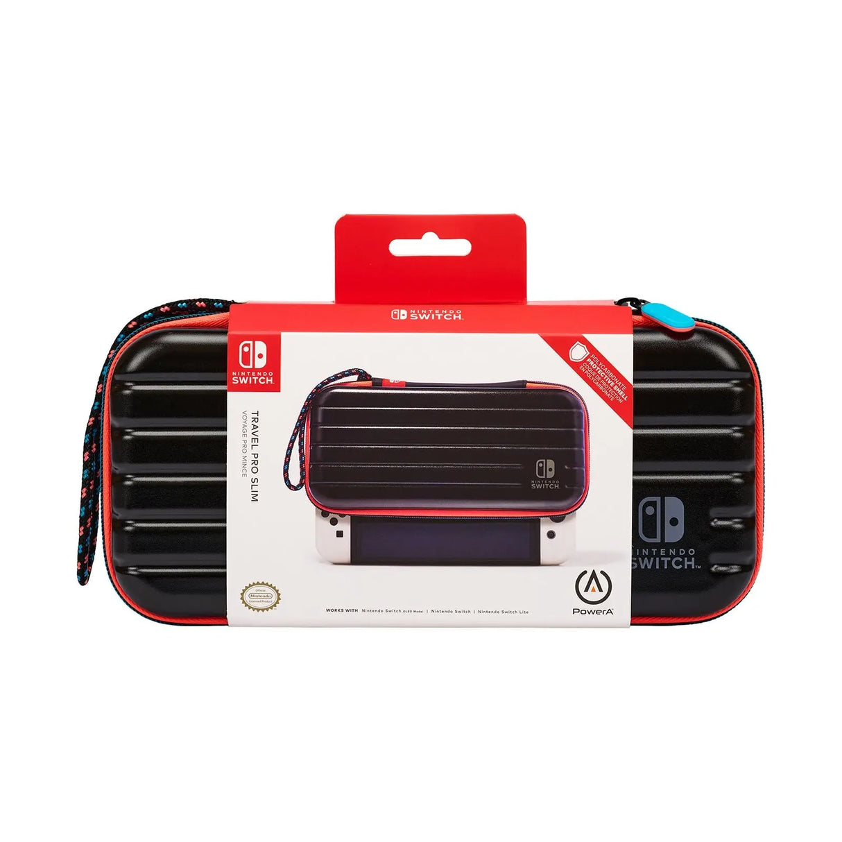 PowerA Slim Travel Pro Case for Switch (Red/Blue) | Sleek Protection for Console & Accessories PowerA