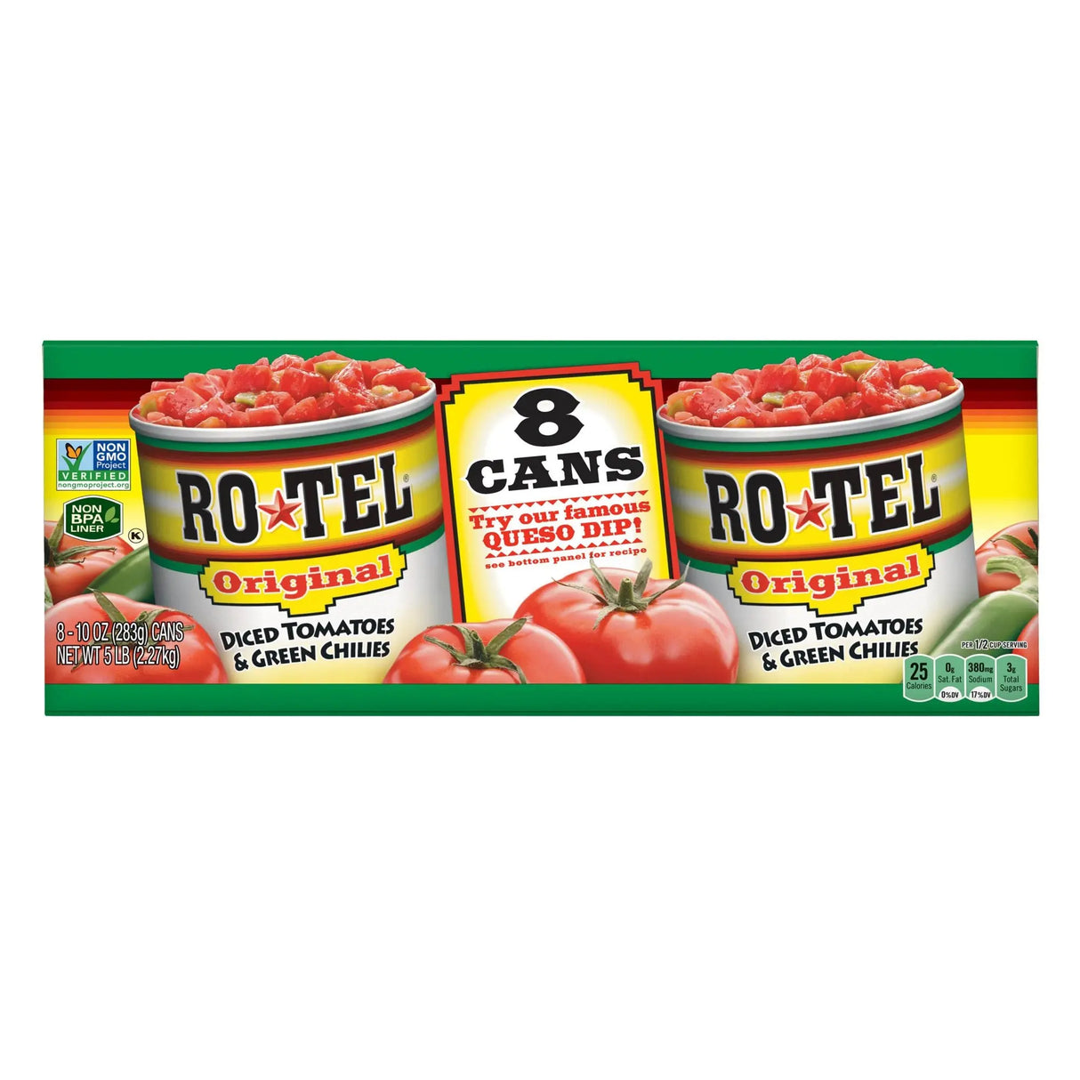Rotel Diced Tomatoes & Green Chilies (8-Pack, 10 oz Each) | Spicy Salsa Base Rotel