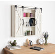 Kate and Laurel Cates white decorative wood wall storage cabinet