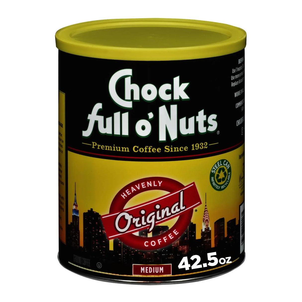 Chock Full O'Nuts Ground Coffee (42.5 oz) | Rich, Smooth Medium Roast Chock Full O'Nuts