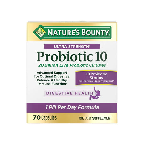 Natureâ€™s Bounty Probiotic 10 (70 Count) | Balanced Digestive Support with 10 Unique Strains Nature's Bounty
