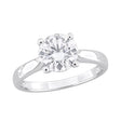 DEW Moissanite Solitaire Ring (1.8 ct t.w., Sterling Silver) | Timeless Sparkling Centerpiece AFS Wholesale Shop