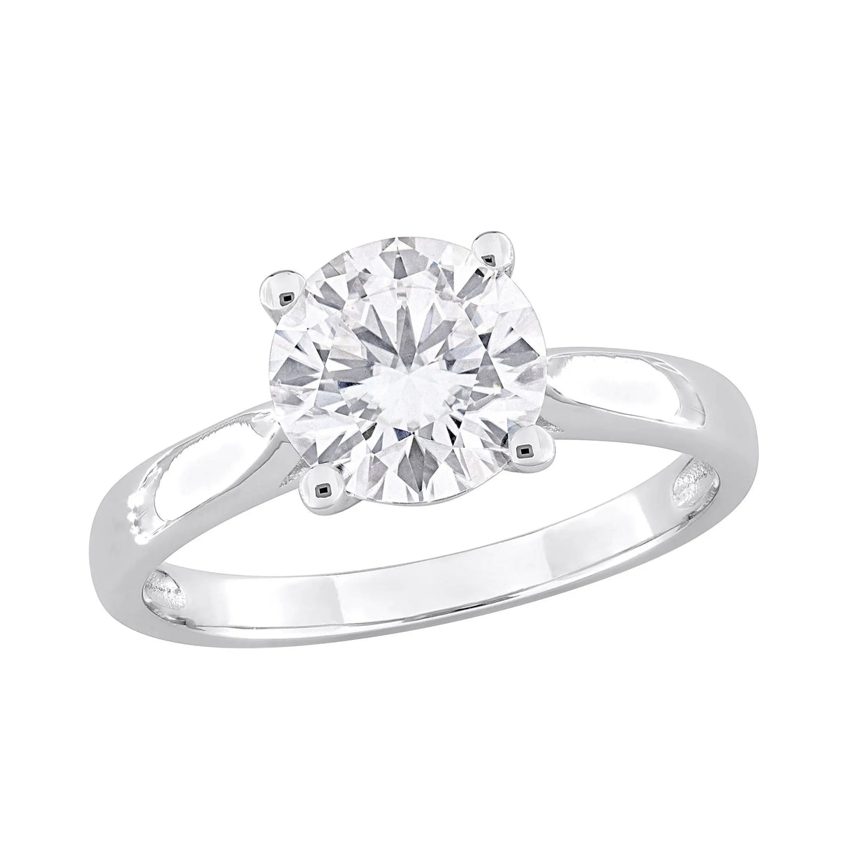 DEW Moissanite Solitaire Ring (1.8 ct t.w., Sterling Silver) | Timeless Sparkling Centerpiece AFS Wholesale Shop