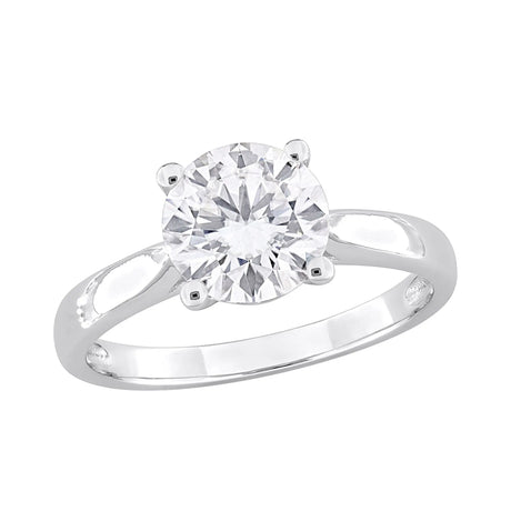 DEW Moissanite Solitaire Ring (1.8 ct t.w., Sterling Silver) | Timeless Sparkling Centerpiece AFS Wholesale Shop