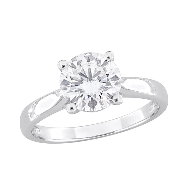 DEW Moissanite Solitaire Ring (1.8 ct t.w., Sterling Silver) | Timeless Sparkling Centerpiece AFS Wholesale Shop