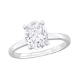 Dew Moissanite Solitaire Ring (2 ct. Oval-Cut) | Sparkling Sterling Silver AFS Wholesale Shop