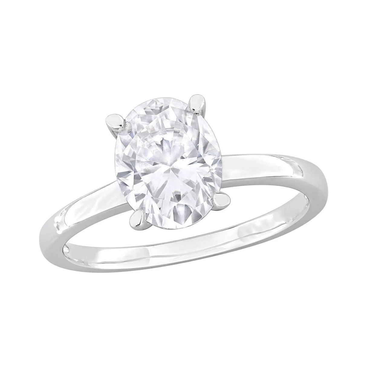 Dew Moissanite Solitaire Ring (2 ct. Oval-Cut) | Sparkling Sterling Silver AFS Wholesale Shop
