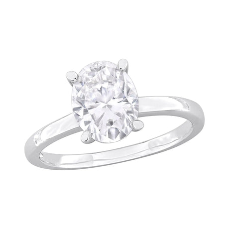 Dew Moissanite Solitaire Ring (2 ct. Oval-Cut) | Sparkling Sterling Silver AFS Wholesale Shop