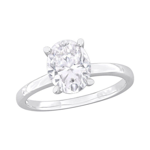 Dew Moissanite Solitaire Ring (2 ct. Oval-Cut) | Sparkling Sterling Silver AFS Wholesale Shop