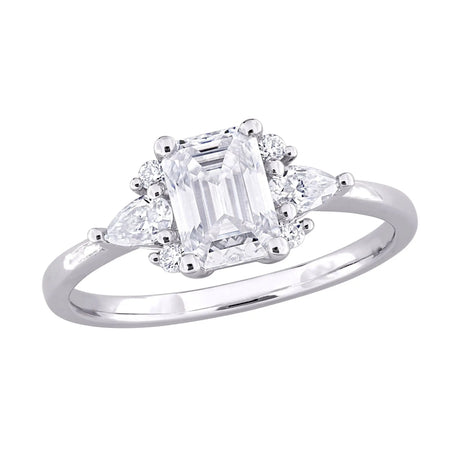 DEW Moissanite Cluster Ring (1.4 ct t.w., Sterling Silver) | Dazzling Solitaire Sparkle AFS Wholesale Shop
