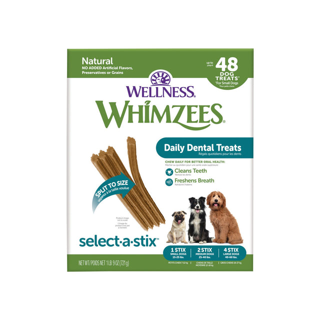 Wellness Whimzees Select A Stix Dental Chews 48 count