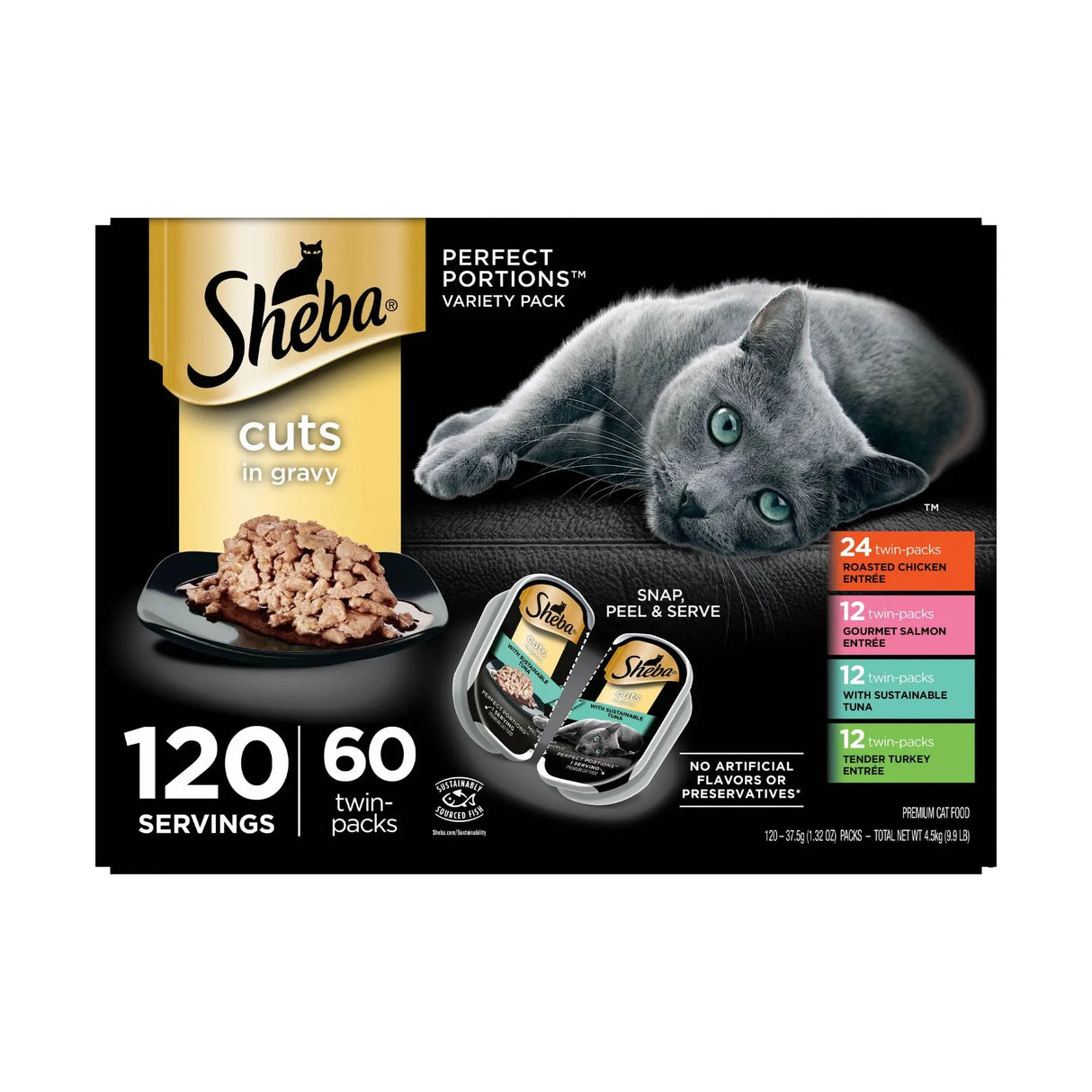 Sheba Perfect Portions Wet Cat Food (60 ct) | Convenient Single-Serve Cups Sheba