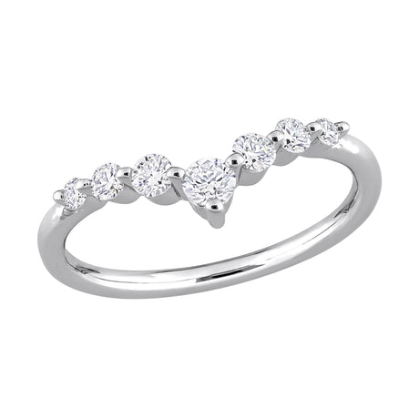 Lab Grown Diamond Chevron Ring in Silver
