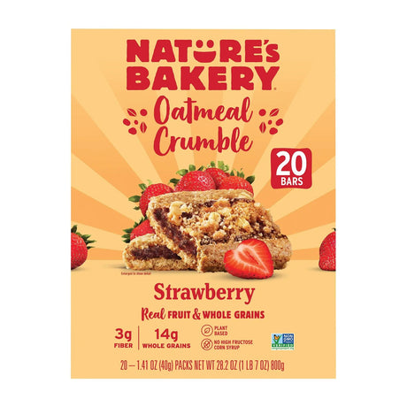 Nature's Bakery Strawberry Oatmeal Bars (20-Pack) | Whole Grain Snack Nature's Bakery