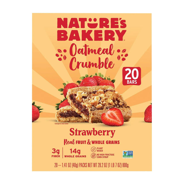 Nature's Bakery Strawberry Oatmeal Bars (20-Pack) | Whole Grain Snack Nature's Bakery