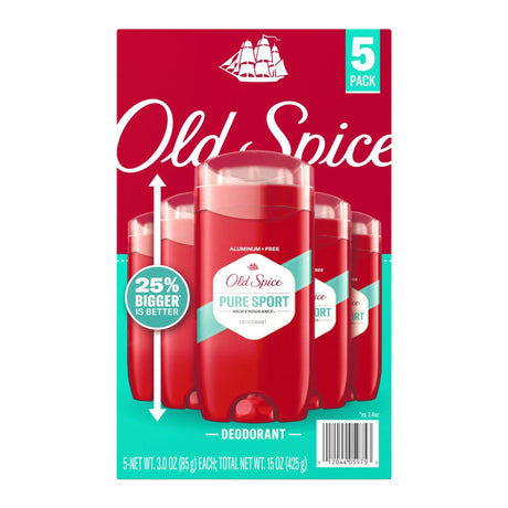 Old Spice High Endurance Deodorant (5-Pack) | Long-Lasting Menâ€™s Protection Old Spice