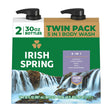 Irish Spring 5-in-1 Men's Body Wash (2-Pack, 30 oz Each) | Cool Fresh Scent with Advanced Cleaning Irish Spring