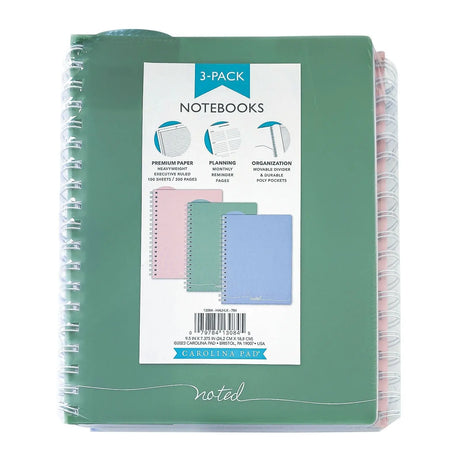 Carolina Pad Noted Ideal Notebooks (3-Pack) | Stylish, Functional Design for Everyday Notes Carolina Pad