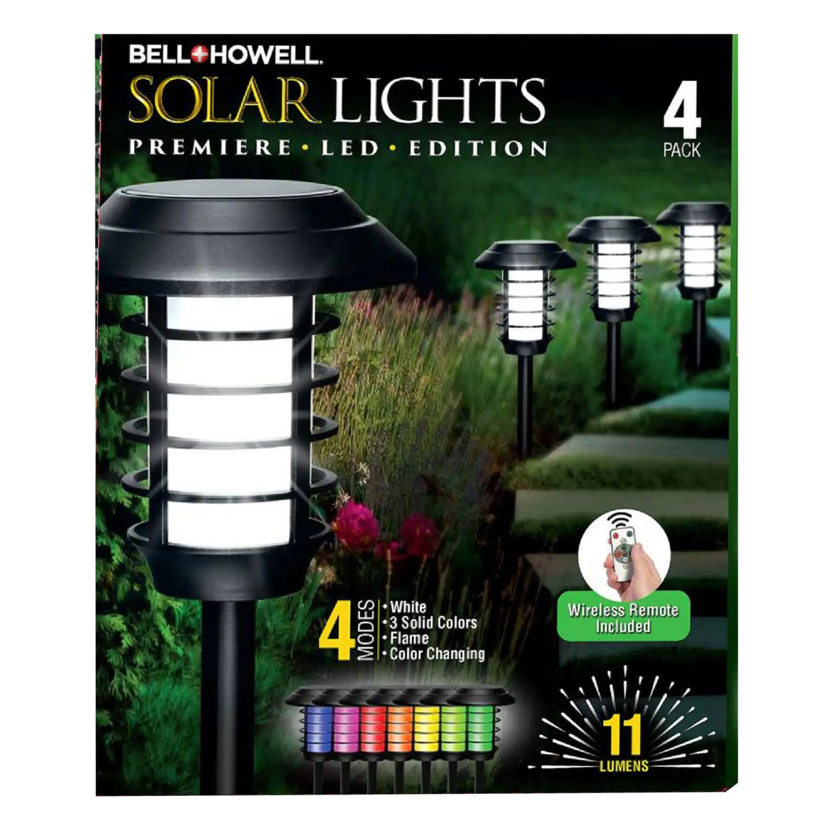 Bell+Howell Solar Pathway Lights (8-Pack) | RGB Remote-Controlled Garden Lighting Bell + Howell