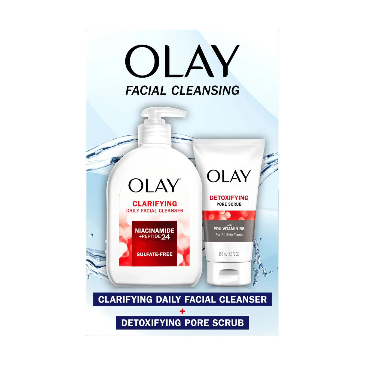 Olay Cleansing Duo (16 oz + 5 oz) | Face Wash & Detoxifying Pore Scrub Olay