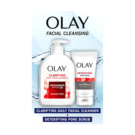 Olay Cleansing Duo (16 oz + 5 oz) | Face Wash & Detoxifying Pore Scrub Olay