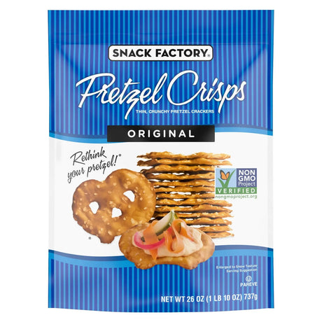Snack Factory Pretzel Crisps (26 oz) | Thin, Crispy Whole Grain Snack Snack Factory