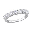 Moissanite semi eternity band in white gold