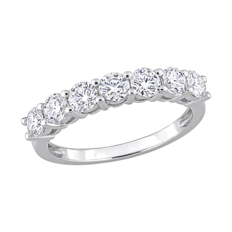Moissanite semi eternity band in white gold