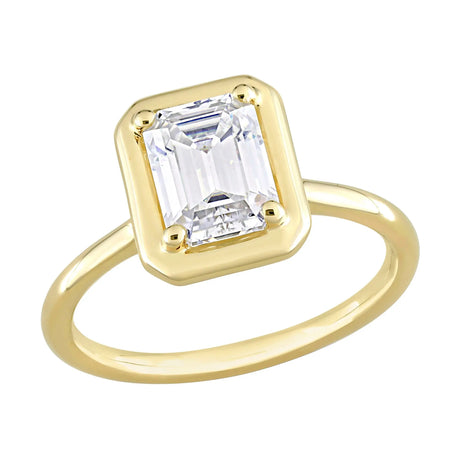 Moissanite Octagon Engagement Ring (1.75 ct t.w., 10k Yellow Gold) | Modern Sparkle AFS Wholesale Shop