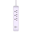 iHome Power Strip with USB (Purple) | Versatile Charging Station iHome